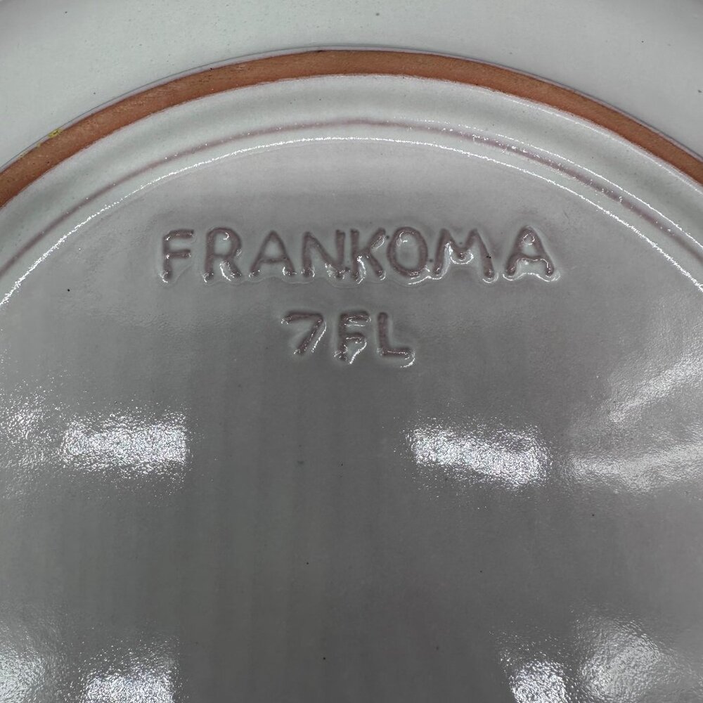 Vintage Dinner Plate Frankoma Pottery White Mayan Aztec 7FL 1970s Tribal Retro - Picture 4 of 7